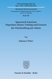 cover of the book Sponsored American Depositary Shares: Umfang und Grenzen der Gleichstellung mit Aktien