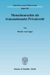 cover of the book Menschenrechte als transnationales Privatrecht