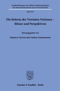 cover of the book Die Reform der Vereinten Nationen – Bilanz und Perspektiven