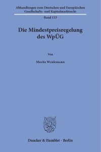 cover of the book Die Mindestpreisregelung des WpÜG