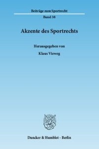 cover of the book Akzente des Sportrechts