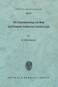 cover of the book Die Unterscheidung von Real und Personal Actions im Common Law