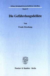 cover of the book Die Gefährdungsdelikte