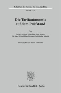 cover of the book Die Tarifautonomie auf dem Prüfstand