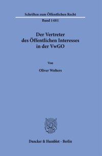 cover of the book Der Vertreter des Öffentlichen Interesses in der VwGO