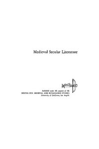 cover of the book Medieval Secular Literature: Four Essays