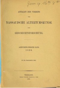 cover of the book Annalen des Vereins für Nassauische Altertumskunde und Geschichtsforschung