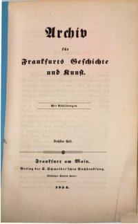 cover of the book Archiv für Frankfurts Geschichte und Kunst