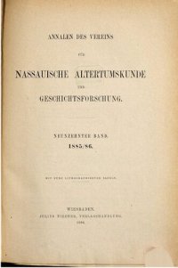 cover of the book Annalen des Vereins für Nassauische Altertumskunde und Geschichtsforschung