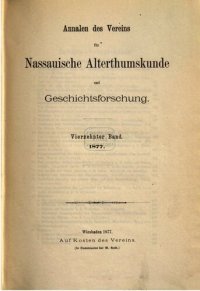 cover of the book Annalen des Vereins für Nassauische Altertumskunde und Geschichtsforschung