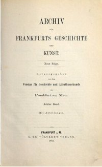 cover of the book Archiv für Frankfurts Geschichte und Kunst