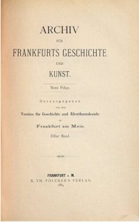 cover of the book Archiv für Frankfurts Geschichte und Kunst