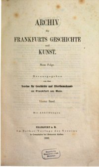 cover of the book Archiv für Frankfurts Geschichte und Kunst