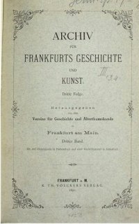 cover of the book Archiv für Frankfurts Geschichte und Kunst