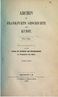 cover of the book Archiv für Frankfurts Geschichte und Kunst