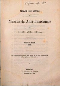 cover of the book Annalen des Vereins für Nassauische Altertumskunde und Geschichtsforschung