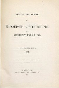 cover of the book Annalen des Vereins für Nassauische Altertumskunde und Geschichtsforschung