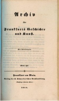 cover of the book Archiv für Frankfurts Geschichte und Kunst