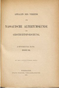 cover of the book Annalen des Vereins für Nassauische Altertumskunde und Geschichtsforschung