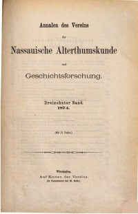 cover of the book Annalen des Vereins für Nassauische Altertumskunde und Geschichtsforschung