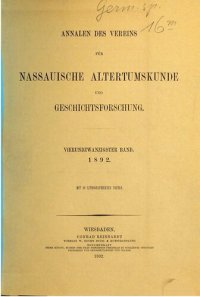 cover of the book Annalen des Vereins für Nassauische Altertumskunde und Geschichtsforschung