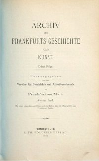 cover of the book Archiv für Frankfurts Geschichte und Kunst