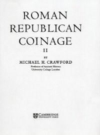 cover of the book Roman Republican coinage, Vol. 2