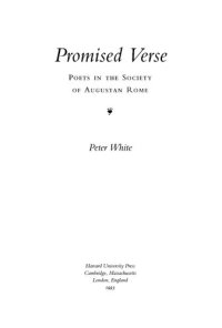 cover of the book Promised verse: poets in the society of Augustan Rome