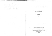 cover of the book Kategorie (Organon I)