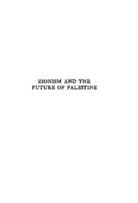 cover of the book Zionism-And-The-Future-Of-Palestine