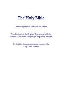 cover of the book The Holy Bible, Containing the Old and New Testaments (King James Version, KJV)