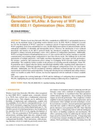 cover of the book Machine Learning Empowers Next Generation WLANs: A Survey of WiFi and IEEE 802.11 Optimization (Nov. 2023)