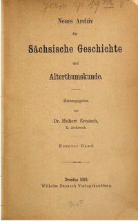 cover of the book Neues Archiv für Sächsische Geschichte und Altertumskunde