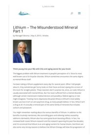 cover of the book Lithium - The misunderstood mineral for mental health