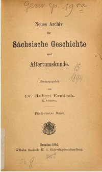 cover of the book Neues Archiv für Sächsische Geschichte und Altertumskunde