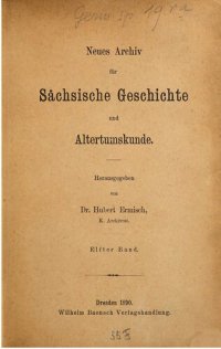 cover of the book Neues Archiv für Sächsische Geschichte und Altertumskunde