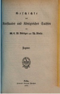 cover of the book Geschichte des Kurstaates und Königreiches Sachsen / Register