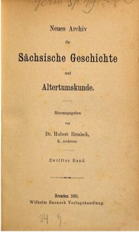 cover of the book Neues Archiv für Sächsische Geschichte und Altertumskunde