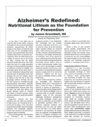 cover of the book Lithium for Alzheimer Preventation