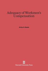 cover of the book Adequacy of Workmen's Compensation