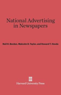 cover of the book National Advertising in Newspapers