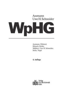 cover of the book Wertpapierhandelsgesetz: Kommentar