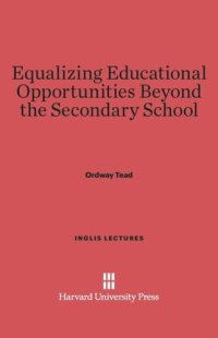 cover of the book Equalizing Educational Opportunities Beyond the Secondary School