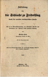 cover of the book Aufklärung über die Schlacht zu Fridolfing durch die neuesten antiquarischen Funde