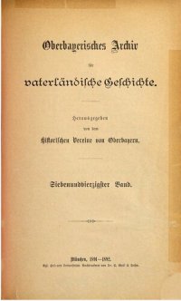 cover of the book Oberbayerisches Archiv für vaterländische Geschichte