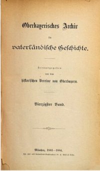 cover of the book Oberbayerisches Archiv für vaterländische Geschichte