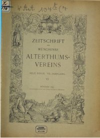 cover of the book Zeitschrift des Münchener Alterthumsvereins