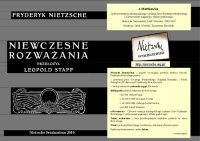 cover of the book Niewczesne rozważania