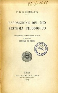 cover of the book Esposizione del mio sistema filosofico