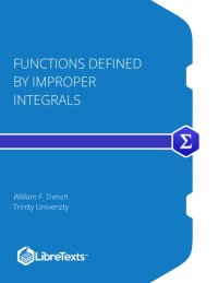 cover of the book Functions Defined by Improper Integrals